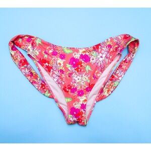 Victorias Secret Small Orange Floral Brazilian Bikini Bottom Swimsuit Swim New
